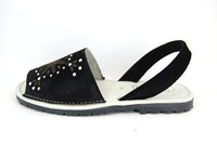 Spanish Glitter Sandals - black in large sizes