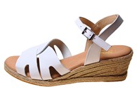 Espadrilles Sandals with Wedge Heels - White in large sizes