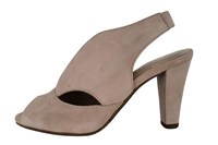 High heel peeptoe with strap - toupe in large sizes