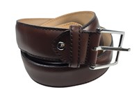 Dark brown leather belt in small sizes