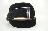 Black suede mens belt in  sizes