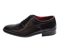 Stylish black leather men's shoes in small sizes
