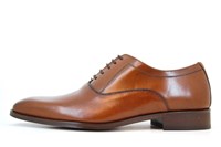 Stylish dress mens shoes - chestnut brown in large sizes