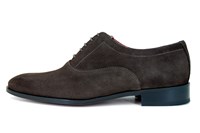 Stylish brown suede men's lace-up shoes in large sizes