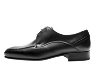 Lightweight mens dress shoes leather sole - black in large sizes