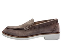 Loafers with white sole - grey suede in small sizes