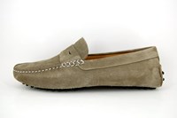 Mens suede mocassins - beige in small sizes