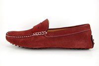 Mens suede mocassins - red in large sizes
