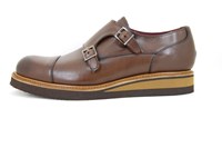 Sturdy dressed buckle shoes - brown in large sizes