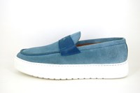 Sneaker Penny Loafers - light blue suede in small sizes