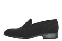Men's shoes slip-on - black suede in large sizes