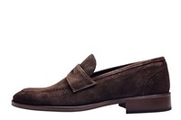 Men's shoes slip-on - brown suede in large sizes