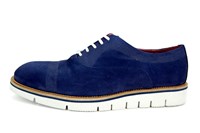Semi casual shoes - blue suede in small sizes