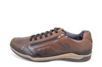 Comfortable Sneakers with Zipper - brown in large sizes