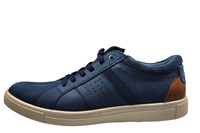 Casual sneaker -matt bleu leather in large sizes