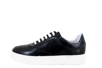 Luxury Leather Sneakers - black in large sizes