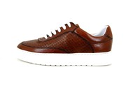 Luxury Leather Lace-up Sneakers - brown in small sizes