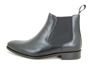 Dress Chelsea Boots for Men - black leather in large sizes
