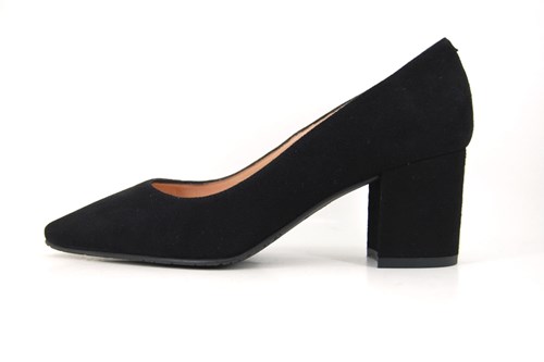 black suede pumps block heel