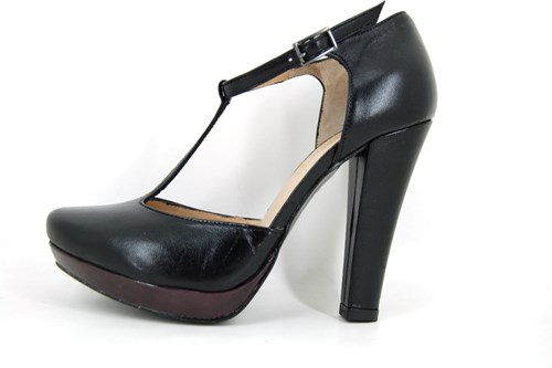 Black T-strap heels