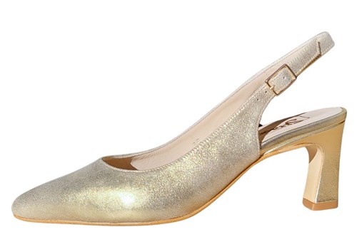 Slingback pumps with trendy heel -champagne nubuck