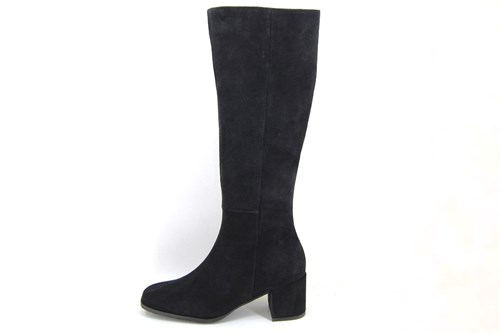 Elegant Knee High Boots Block Heel - black