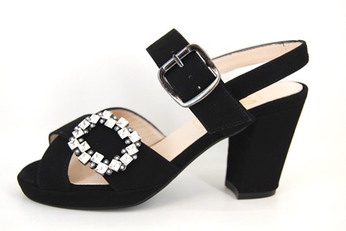 Designer Sandals with Heels - black..