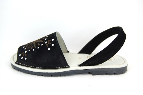 Spanish Glitter Sandals - black