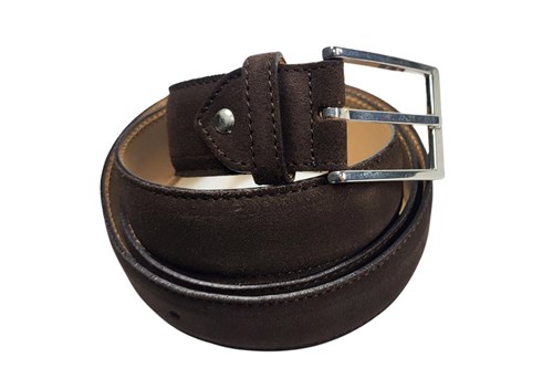 Luxury suede darkbrown belt