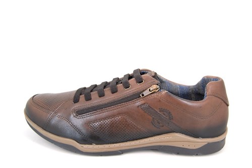 Comfortable Sneakers with Zipper - brown