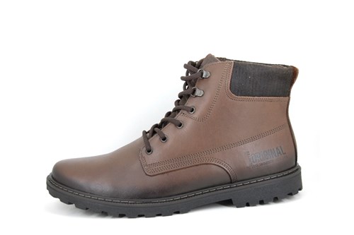 Combat Lace-up Boots - brown leather