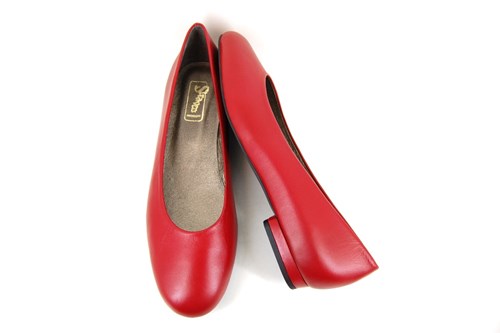 Red plain ballerinas | Large Size | Ballerinas | Stravers Shoes