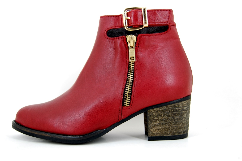 red leather boots uk