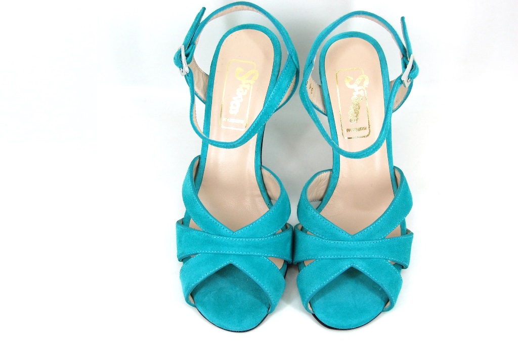 turquoise shoes heels